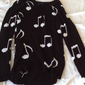 Hot Topic Music Note Knit Sweater